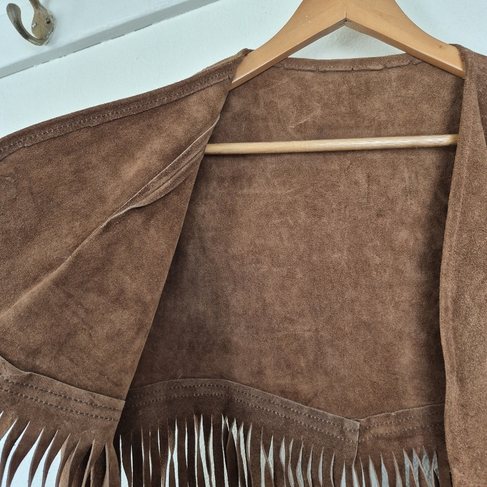 Vintage Suede Fringe Jacket Fits Womens Small - Picture 5 of 9